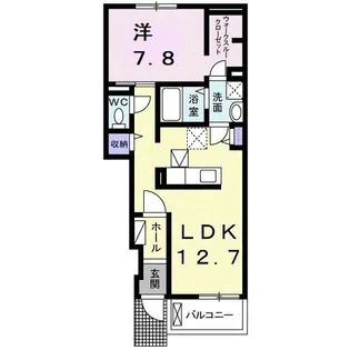 ビオーラ西里【1階】の間取り