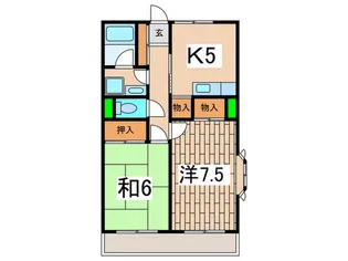 大和瓦マンション【5階】の間取り