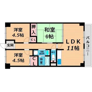 ブリランテ鶴見【3階】の間取り