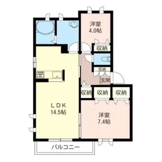 クローバーテラス B棟【2階】の間取り