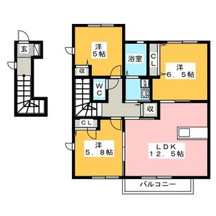 シャーメゾン モレ B棟【2階】の間取り