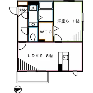 Kコート前原【1階】の間取り