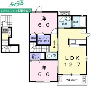 ヴェラルーナ名張I【2階】の間取り