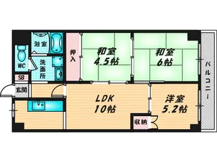 オリエントマンション【6階】の間取り