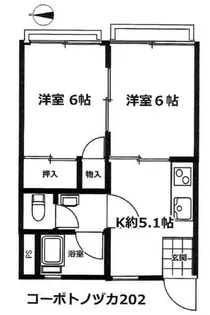 コーポトノヅカ【2階】の間取り