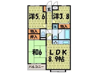 グレイスコ-ト多摩川【3階】の間取り