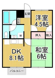 コスモスクエア【2階】の間取り
