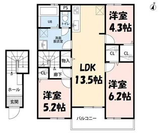 リーブルファイン幸手駅I【2階】の間取り
