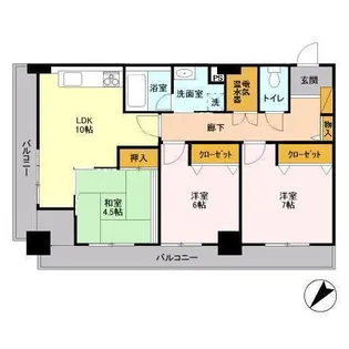 オーシャンビュー壱番館【12階】の間取り