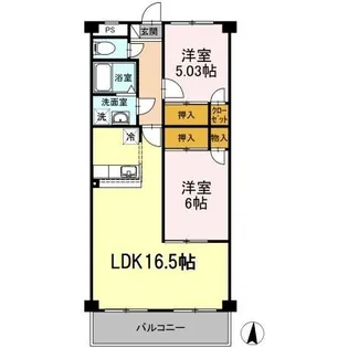 プランドール鳥羽見【2階】の間取り