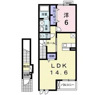 プリムローズ ガーデンヴィラB【2階】の間取り