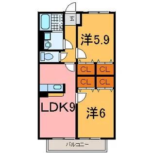 フェリーチェ尾上【2階】の間取り