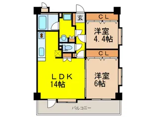 クリエート高宮【5階】の間取り