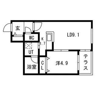 Tiamo麻生【1階】の間取り