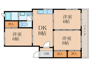 オアシス安部山公園【2階】の間取り