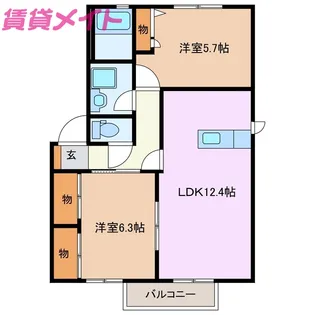 ルーラルグリーン B【2階】の間取り