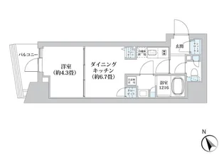 ライオンズフォーシア五反田【12階】の間取り