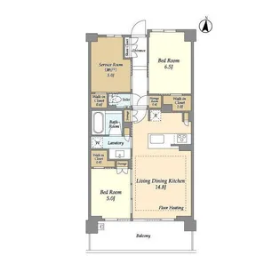ドゥーエ町屋【3階】の間取り