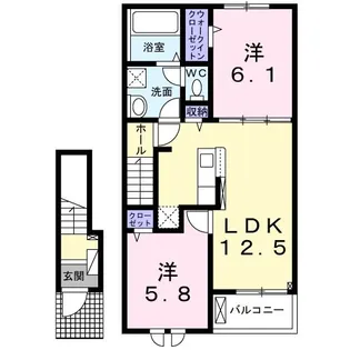 Sun・airy大木戸A【2階】の間取り