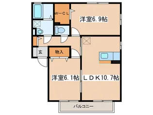 マサーズハウス柊A【2階】の間取り