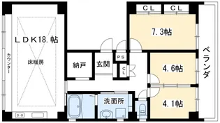 北山アトリエビル【3階】の間取り