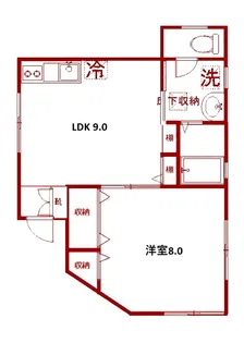 ヴィラ神奈川【1階】の間取り