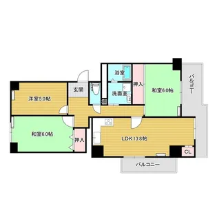 佃第3コーポ6号棟【12階】の間取り