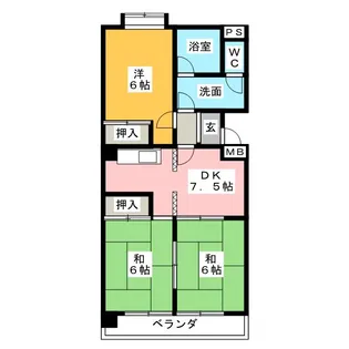 グリーンロワール【2階】の間取り