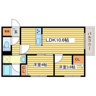メニーズコート元町北【2階】の間取り