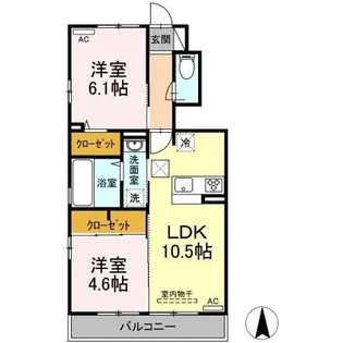 グランソレイユ A棟【1階】の間取り