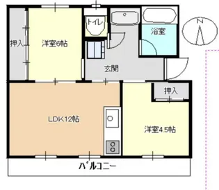 芝山団地6号棟【4階】の間取り