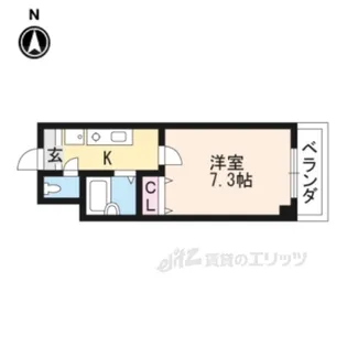 エリーフラッツ西洞院【6階】の間取り