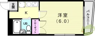 サクセス本多聞【3階】の間取り