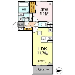 Rays 横手【1階】の間取り