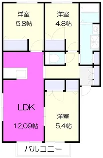 サンビレッヂ・M弐番館【1階】の間取り