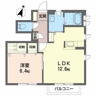 プロムナード鹿島D【1階】の間取り