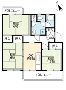 UR緑苑東【2階】の間取り