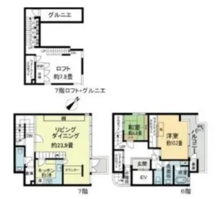 アルテミス南麻布【7階】の間取り