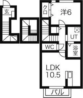スカイ シティ ヤハバ(Sky City Yahaba)【3階】の間取り