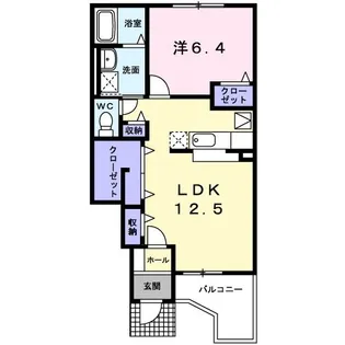 ウナ カーサ デラ ルーチェB【1階】の間取り