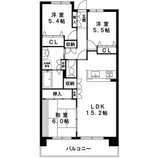 アソシエール西船橋【6階】の間取り