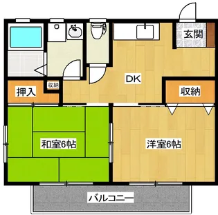 福島県郡山市富田町字行人田【アパート】の間取り