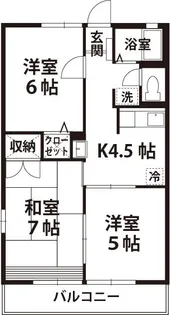シティハイム喜多D【2階】の間取り
