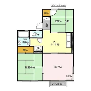 コスモシティ岡野D【2階】の間取り