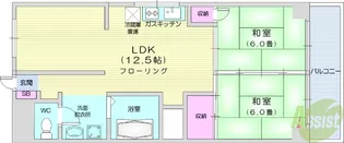 中島丁ハイツ【3階】の間取り