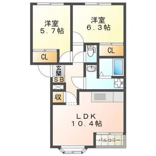 グランバード【2階】の間取り