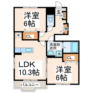 N&YアベニューG・H【1階】の間取り