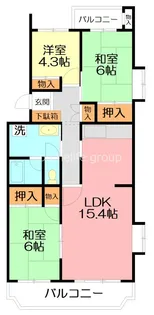 神奈川県厚木市妻田北1【マンション】の間取り