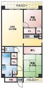 アンシャンテ平野【5階】の間取り