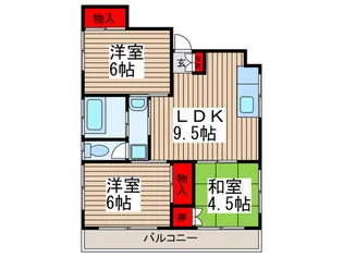 越谷アイボリ-ハイツ【2階】の間取り